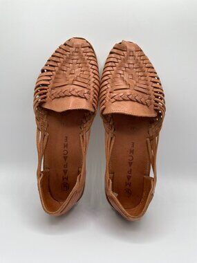 Mapache Alegre Boho Brown Handwoven Leather Huarache Sandals 10/41